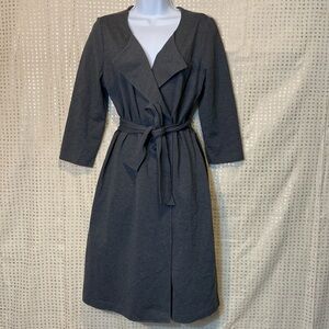 Talbot Charcoal Grey Faux Wrap Dress with Tie